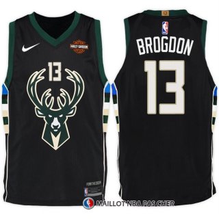 Maillot Milwaukee Bucks Malcolm Brogdon Statement Harley 2017-18 13 Noir