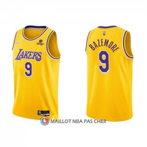Maillot Los Angeles Lakers Kent Bazemore NO 9 75th Anniversary 2021-22 Jaune