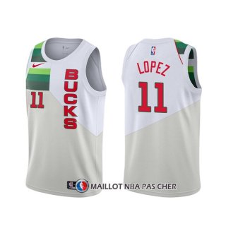 Maillot Milwaukee Bucks Brook Lopez Earned Blanc