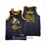 Maillot Los Angeles Lakers Kobe Bryant NO 8 24 Black Mamba Snakeskin Noir