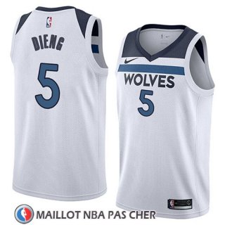 Maillot Minnesota Timberwolves Gorgui Dieng No 5 Association 2018 Blanc