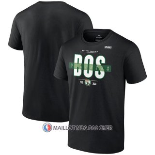 Maillot Manche Courte Boston Celtics 2023 NBA Playoffs Jump Ball Noir