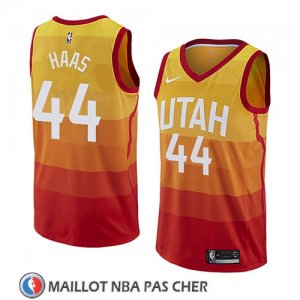 Maillot Utah Jazz Isaac Haas No 44 Ciudad 2018 Jaune
