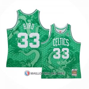 Maillot Boston Celtics Larry Bird NO 33 Asian Heritage Throwback 1985-86 Vert  Maillot Boston Celtics Larry Bird NO 33 Asian Heritage Throwback 1985-86 Vert