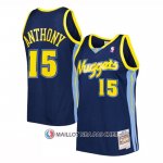 Maillot Denver Nuggets Carmelo Anthony NO 15 Mitchell & Ness 2006-07 Bleu