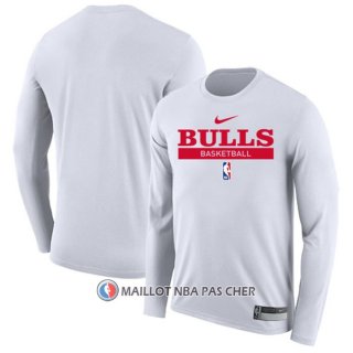 Maillot Manches Longues Chicago Bulls Practice Performance 2022-23 Blanc