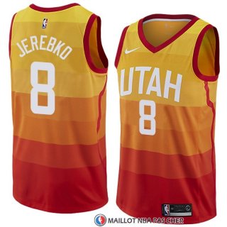 Maillot Utah Jazz Jonas Jerebko Ville 2018 Jaune