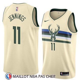 Maillot Milwaukee Bucks Opal Brandon Jennings Ciudad 2018 Crema