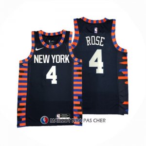 Maillot New York Knicks Derrick Rose NO 4 Ville Edition 2019-20 Bleu