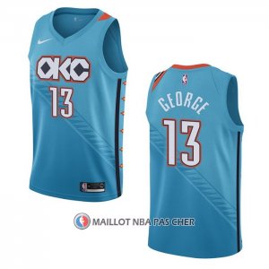 Maillot Oklahoma City Thunder Paul George NO 13 Ville 2018-19 Bleu  Maillot Oklahoma City Thunder Paul George NO 13 Ville 2018-19 Bleu