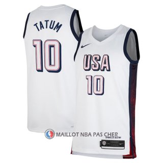 Maillot USA 2024 Jayson Tatum NO 10 Blanc
