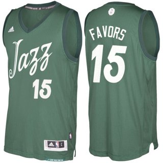 Maillot Navidad 2016 Derrick Favors Jazz 15 Vert