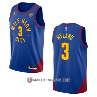 Maillot Denver Nuggets Nahshon Hyland NO 3 Statement 2022-23 Bleu