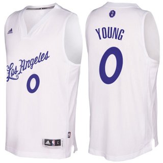 Maillot Navidad 2016 Nick Young Lakers 0 Blanc