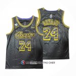 Maillot Los Angeles Lakers Kobe Bryant NO 24 Crenshaw Black Mamba Noir