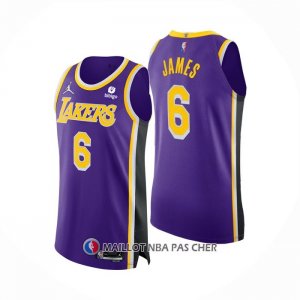 Maillot Los Angeles Lakers LeBron James NO 6 Statement Authentique Volet