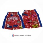 Short Philadelphia 76ers Slap Sticker Rouge Short Philadelphia 76ers Slap Sticker Rouge