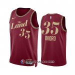 Maillot Cleveland Cavaliers Isaac Okoro NO 35 Ville 2023-24 Rouge