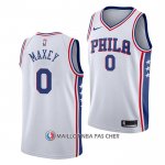 Maillot Philadelphia 76ers Tyrese Maxey NO 0 Association 2020-21 Blanc