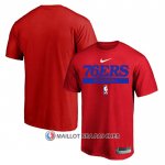 Maillot Manche Courte Philadelphia 76ers Practice Performance 2022-23 Rouge