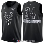 Maillot All Star 2018 Milwaukee Bucks Giannis Antetokounmpo 34 Noir