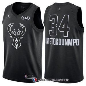 Maillot All Star 2018 Milwaukee Bucks Giannis Antetokounmpo 34 Noir