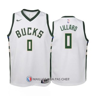 Maillot Enfant Milwaukee Bucks Damian Lillard NO 0 Association 2022-23 Blanc