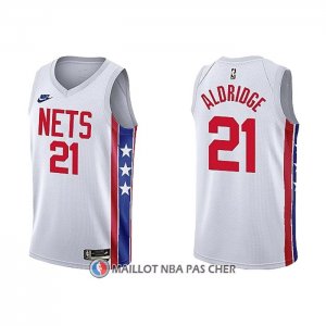 Maillot Brooklyn Nets Lamarcus Aldridge NO 21 Classic 2022-23 Blanc