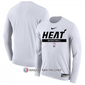 Maillot Manches Longues Miami Heat Practice Performance 2022-23 Blanc