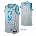 Maillot All Star 2022 Philadelphia 76ers Joel Embiid NO 21 Gris