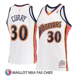 Maillot Golden State Warriors Stephen Curry Mitchell & Ness 2009-10 Blanc