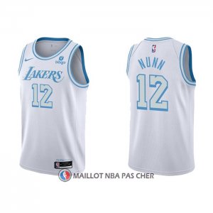 Maillot Los Angeles Lakers Kendrick Nunn NO 12 Ville 2021-22 Blanc