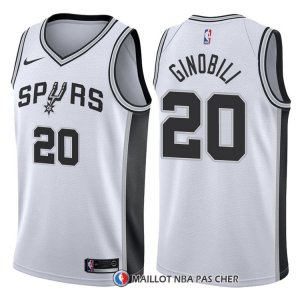 Maillot Authentique San Antonio Spurs Ginobili 2017-18 20 Blanc