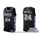 Maillot San Antonio Spurs Devin Vassell NO 24 Statement 2022-23 Noir