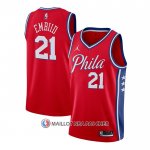 Maillot Philadelphia 76ers Joel Embiid NO 21 Statement 2020-21 Rouge