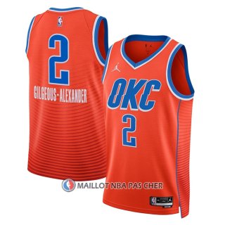Maillot Oklahoma City Thunder Shai Gilgeous-Alexander NO 2 Statement Orange