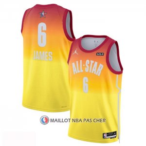Maillot All Star 2023 Los Angeles Lakers LeBron James NO 6 Orange