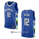 Maillot Milwaukee Bucks Grayson Allen NO 12 Ville 2022-23 Bleu
