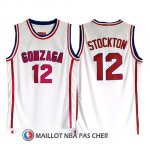 Maillot NCAA Gonzaga Stockton 12 Blanc