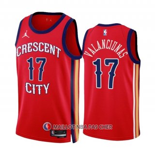 Maillot New Orleans Pelicans Jonas Valanciunas NO 17 Statement 2023-24 Rouge
