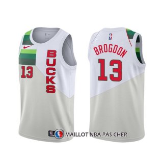 Maillot Milwaukee Bucks Malcolm Brogdon Earned Blanc