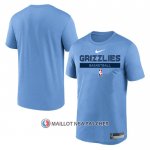 Maillot Manche Courte Memphis Grizzlies Practice Performance 2022-23 Bleu