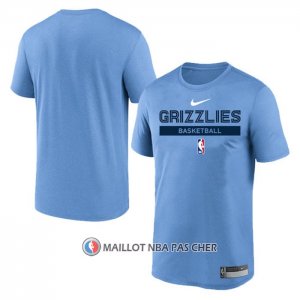 Maillot Manche Courte Memphis Grizzlies Practice Performance 2022-23 Bleu