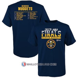Maillot Manche Courte Denver Nuggets 2023 NBA Finals Roster Bleu