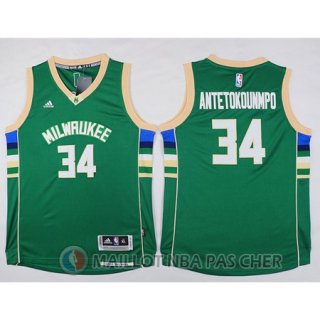 Maillot Enfant Antetokounmpo Milwaukee Bucks #34 Vert