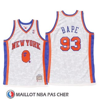 Maillot New York Knicks Bape Mitchell & Ness Blanc