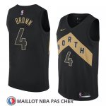 Maillot Tornto Raptors Lorenzo Brown No 4 Ciudad 2018 Noir
