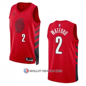 Maillot Portland Trail Blazers Trendon Watford NO 2 Statement 2022-23 Rouge