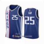 Maillot Sacramento Kings Alex Len NO 25 Ville 2023-24 Bleu