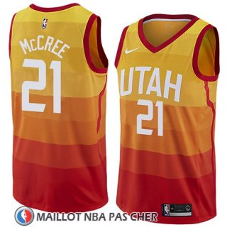 Maillot Utah Jazz Erik Mccree No 21 Ciudad 2018 Jaune